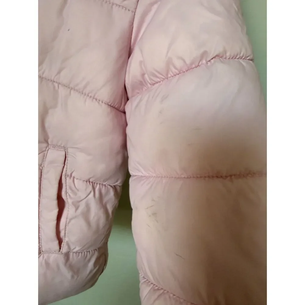 Old Navy Toddler Girls Pink Hooded Puffer Jacket Coat Fleece Lined Size 5T